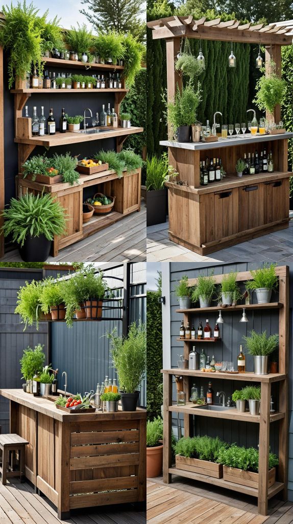 9. Garden Bar with Herb Planters-Outdoor Bar