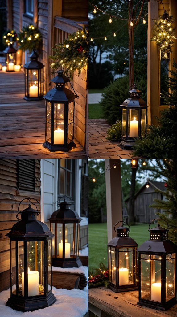 Incorporate Rustic Lanterns for a Vintage Feel-Outdoor Christmas Light