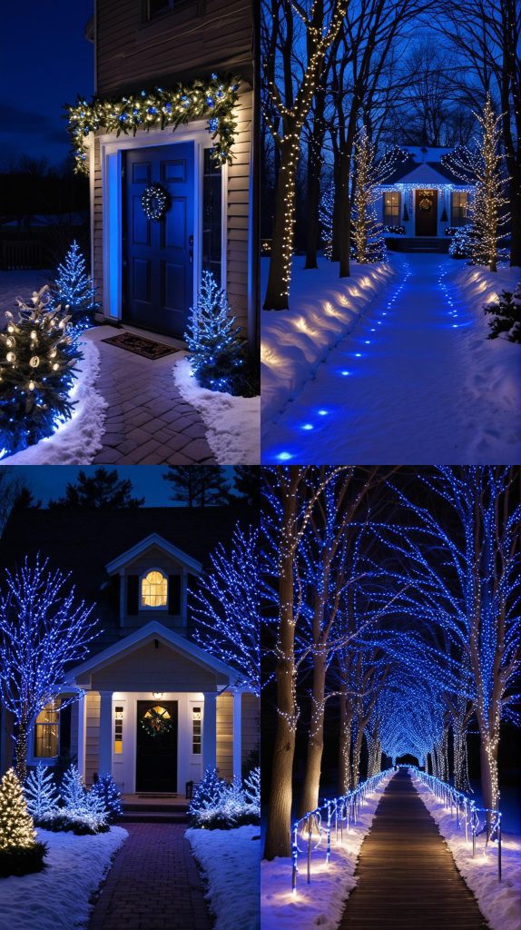 Use Blue Lights for a Winter Wonderland Theme-Outdoor Christmas Light