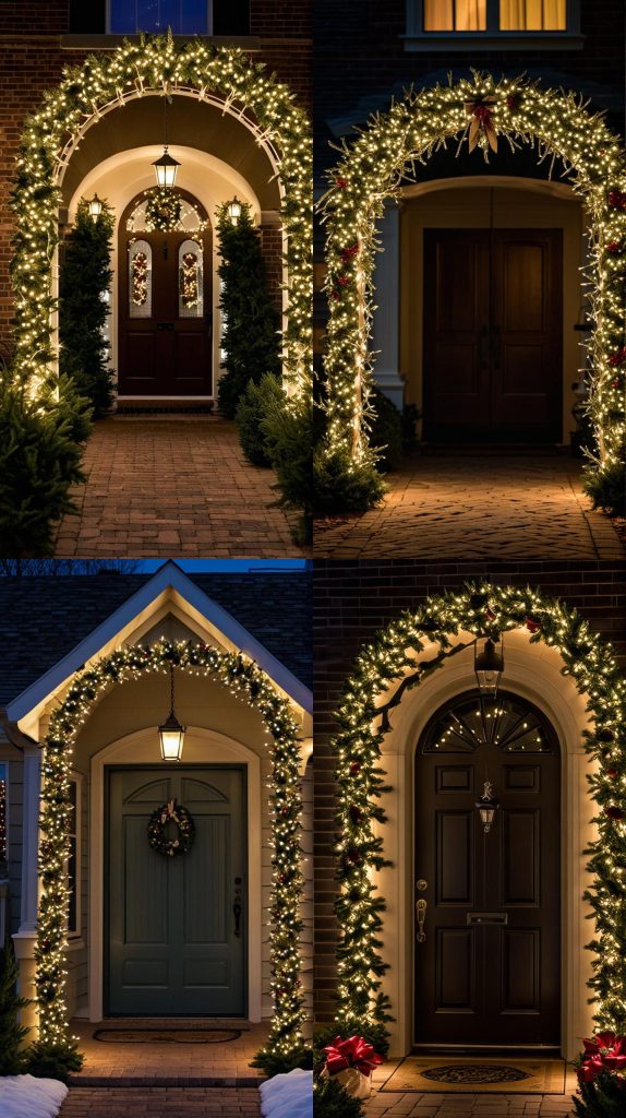 Create a Festive Archway with Lights and Garland-Outdoor Christmas Light