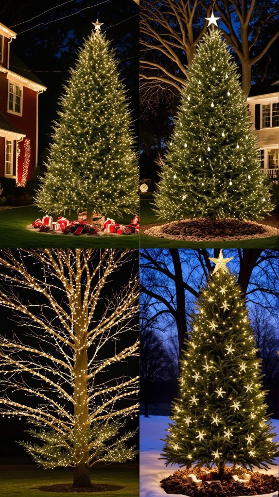 Decorate a Large Outdoor Tree as a Focal Point-Outdoor Christmas Light