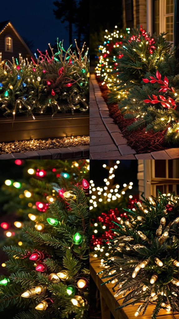 Mix Metallic and Color Lights for a Glam Look-Outdoor Christmas Light