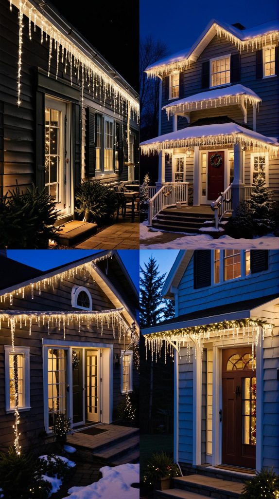 Hang Icicle Lights from the Roof for a Frosty Look-Outdoor Christmas Light