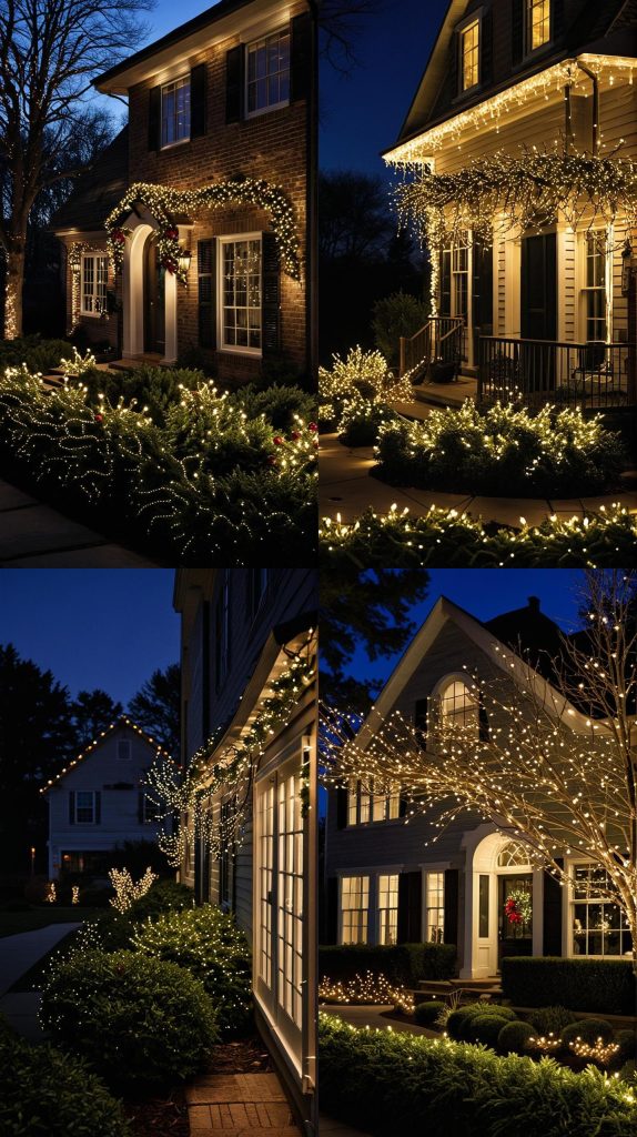 Use Net Lights Over Bushes for Even Coverage-Outdoor Christmas Light