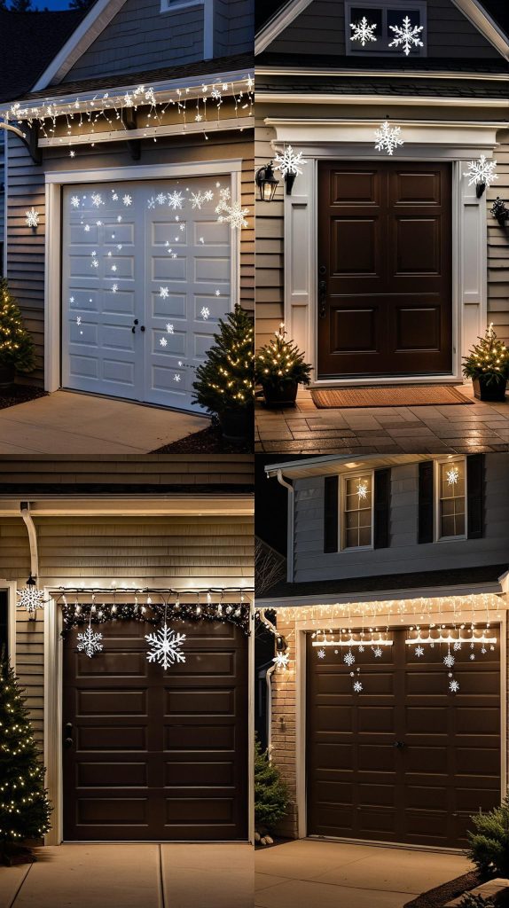 Project Snowflakes on Your Garage Door-Outdoor Christmas Light