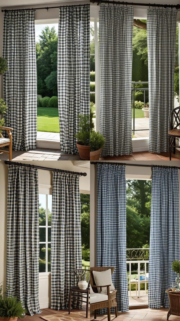 15. Classic Checkered Curtains-Outdoor Patio Curtain