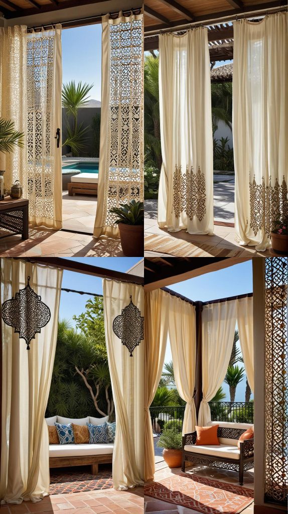 18. Moroccan-Inspired Curtains-Outdoor Patio Curtain