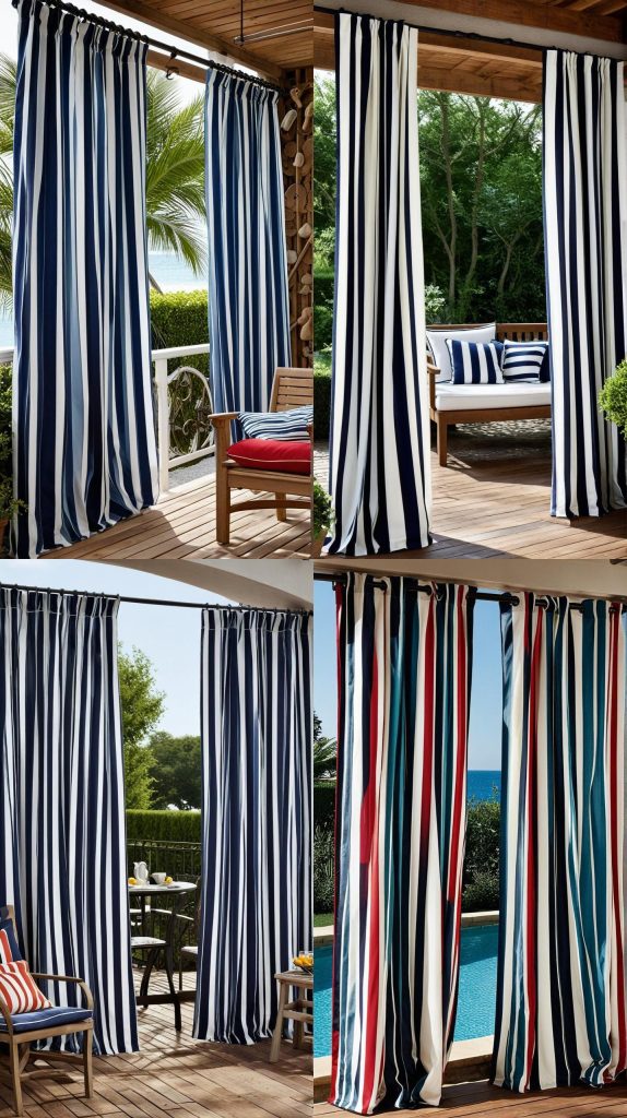 2. Bold Striped Patio Curtains-Outdoor Patio Curtain