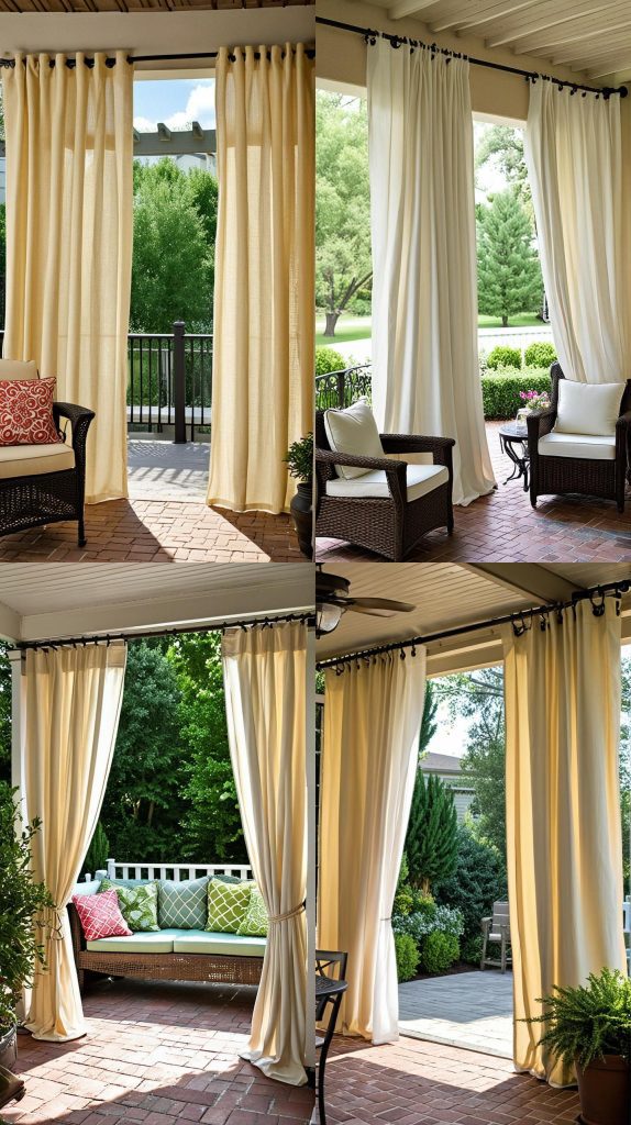 27. Quilted Outdoor Curtains-Outdoor Patio Curtain