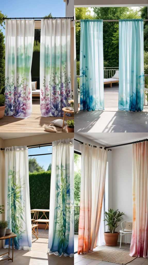 29. Artistic Watercolor Curtains-Outdoor Patio Curtain