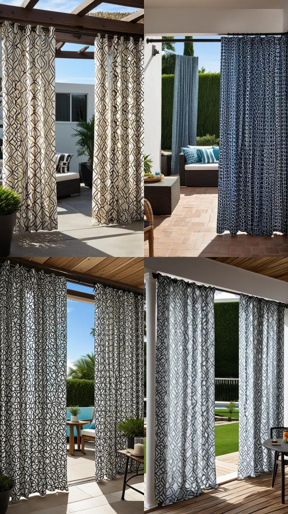 6. Geometric Design Patio Curtains-Outdoor Patio Curtain