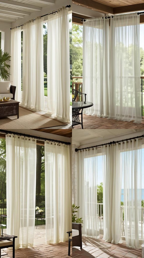 9. Light-Filtering Sheer Panels-Outdoor Patio Curtain