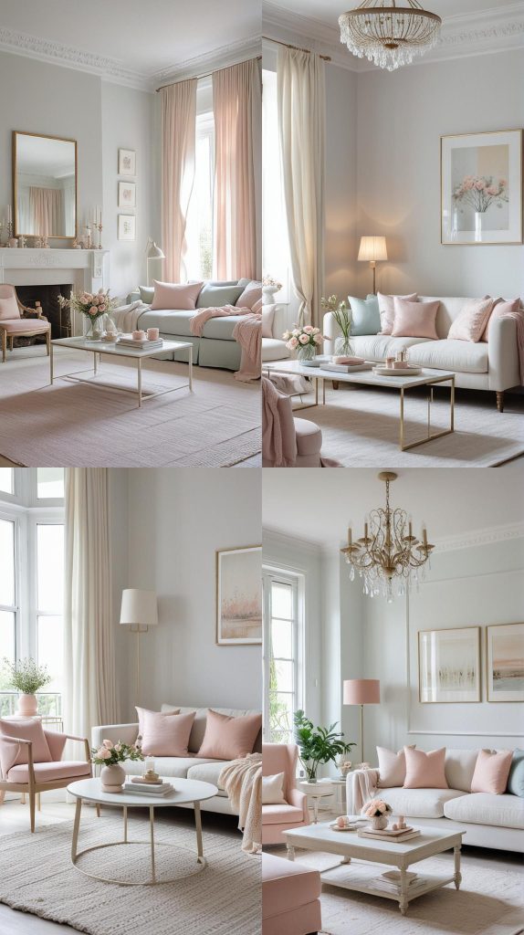 Soft Pastel Touch-white Living Room