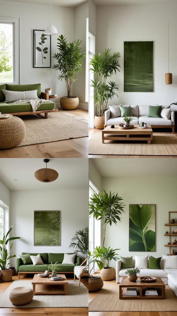 Zen Green Retreat-Green Living Room Designs